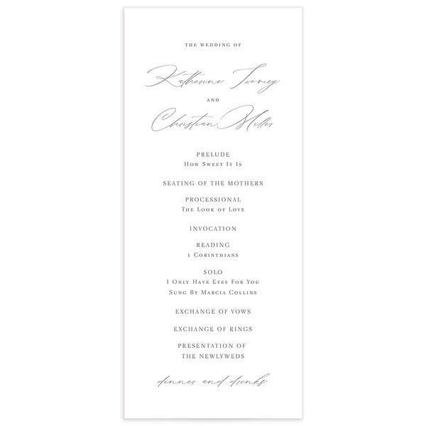 Traditional Landscape Wedding Programs front in Silver