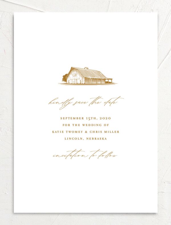 Traditional Landscape Save the Date Cards [object Object] in Gold