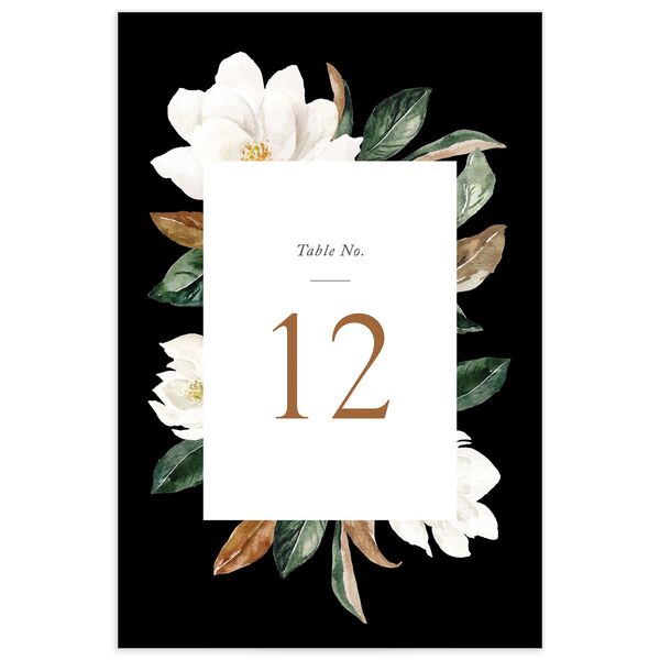 Romantic Blooms Table Numbers [object Object] in Black
