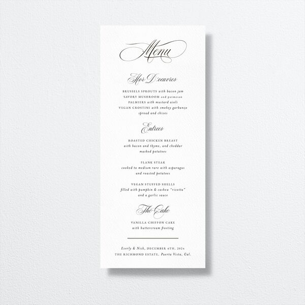 Sweet Menu Calligraphy Exquisite Calligraphy Menus | The Knot