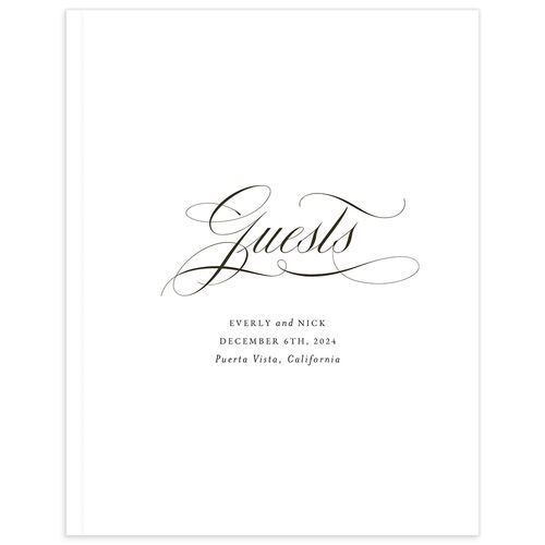 Exquisite Regency Wedding Guest Book - Pure White