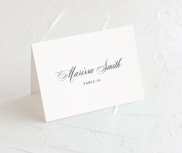 Exquisite Regency Place Cards front in Pure White