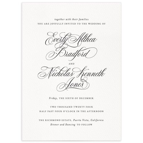 Exquisite Regency Wedding Invitations - Pure White