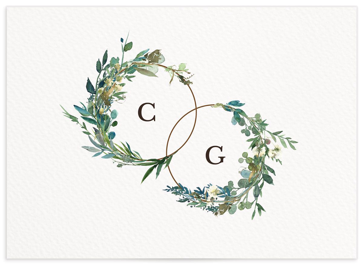 Floral Circles Wedding Enclosure Cards back in Pure White