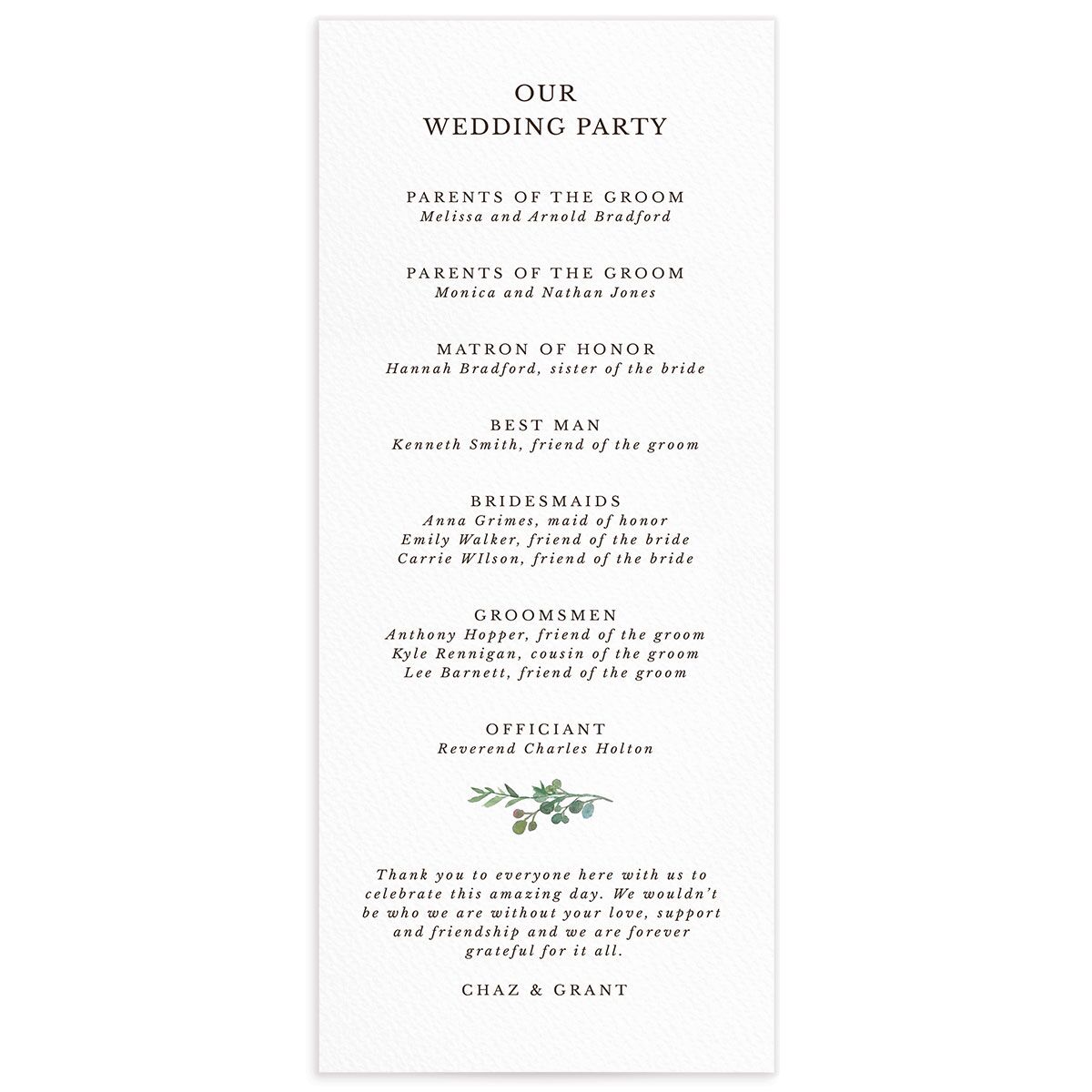 Floral Circles Wedding Programs back in Pure White
