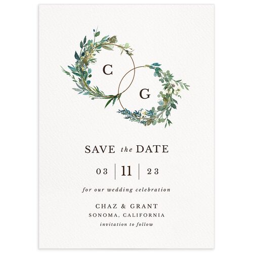 Floral Circles Save the Date Cards