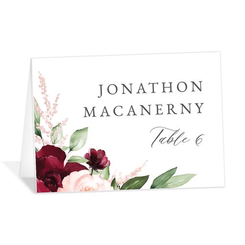 Beloved Floral Place Cards - Dark Berry