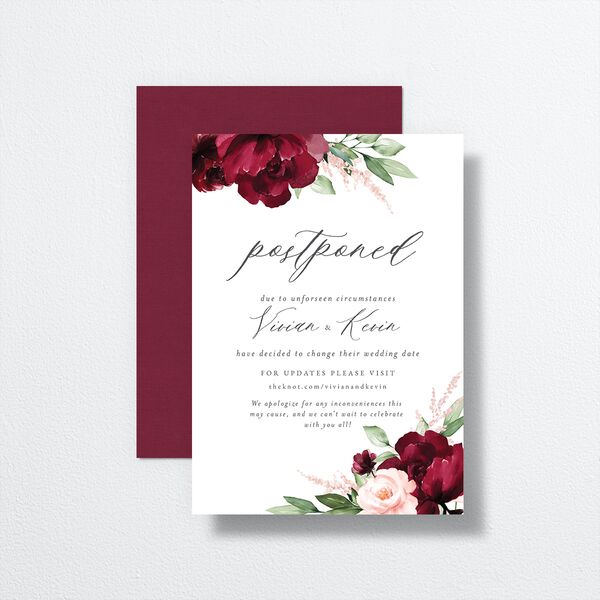 Painted Florals Change the Date Cards front-and-back in Ruby