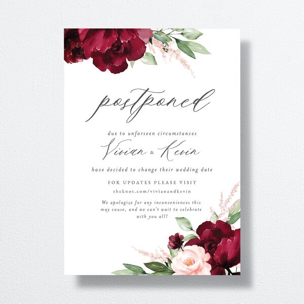 Painted Florals Change the Date Cards front in Ruby
