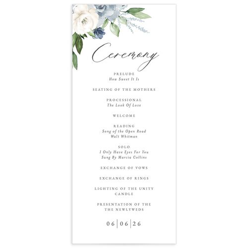 Painted Florals Wedding Programs