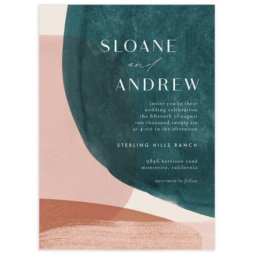Abstract Watercolor Wedding Invitations - Emerald