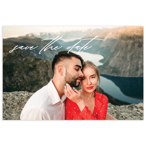 Contemporary Brushstroke Save the Date Postcards