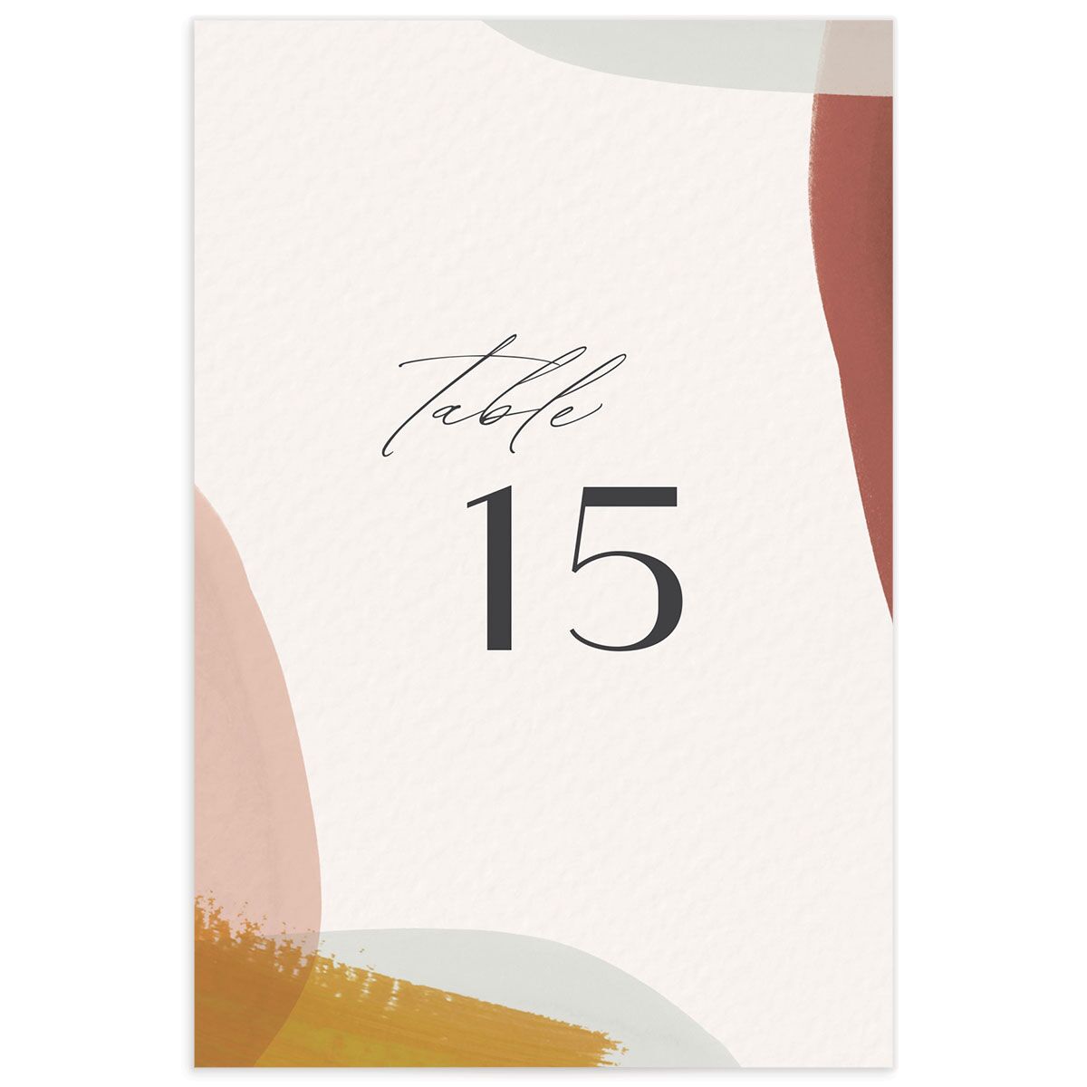 Contemporary Brushstroke Table Numbers front in Dijon