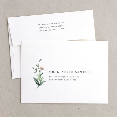 Elegant Peony Wedding Invitation Envelopes