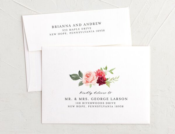 Vivid Rose Bridal Shower Invitation Envelopes front in Rose Pink