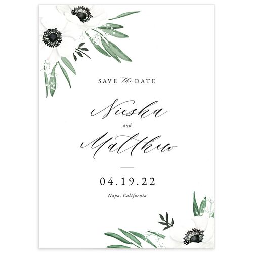 Elegant Windflower Save the Date Cards