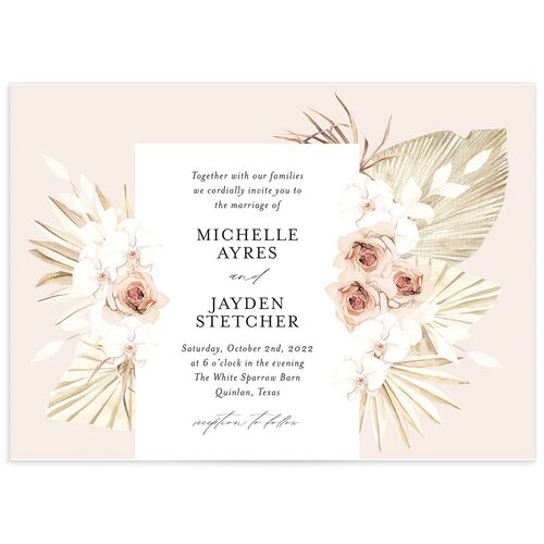 Neutral Bohemian Wedding Invitations - Soft Pink