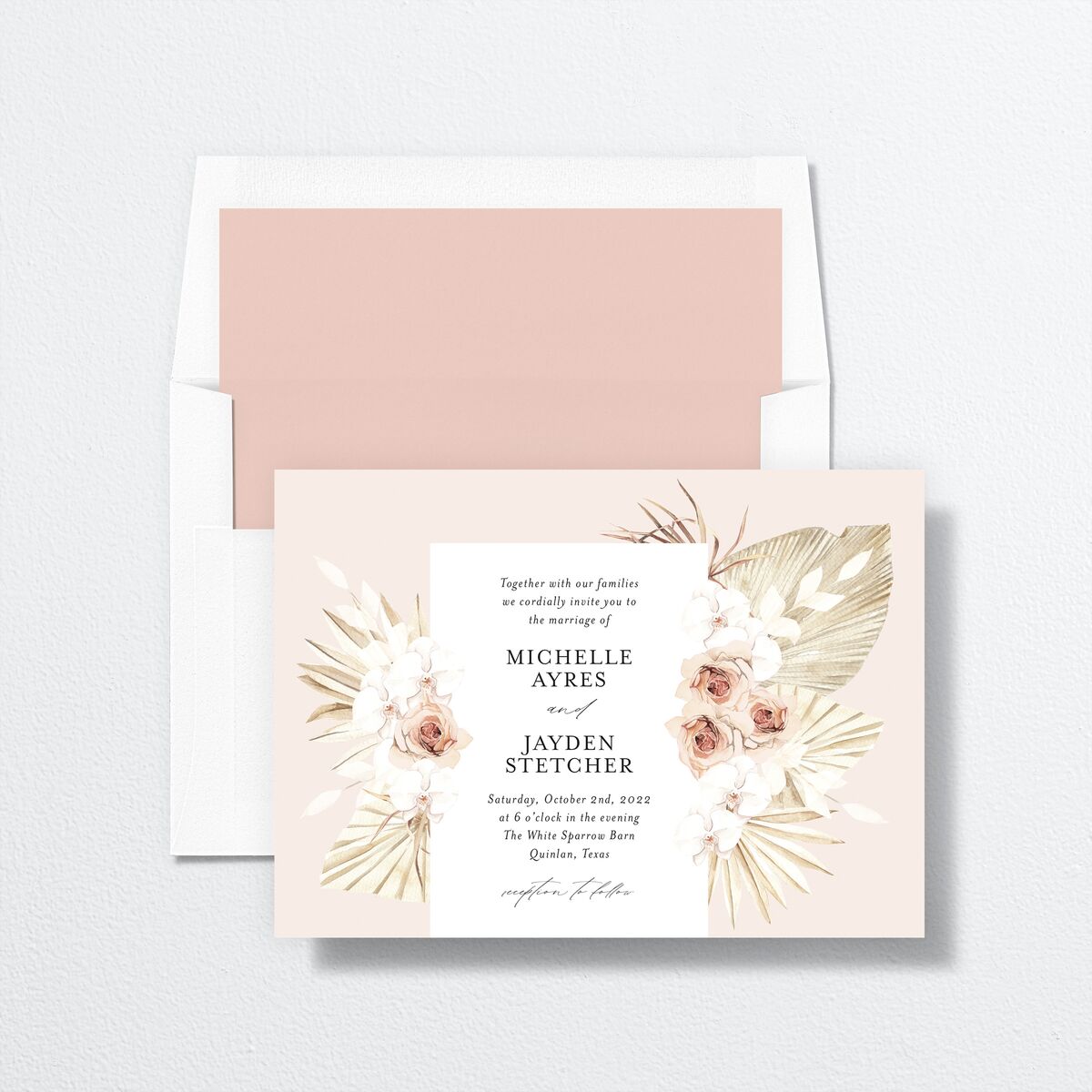 Bohemian Flowers Envelope Liners envelope-and-liner in Rose Pink