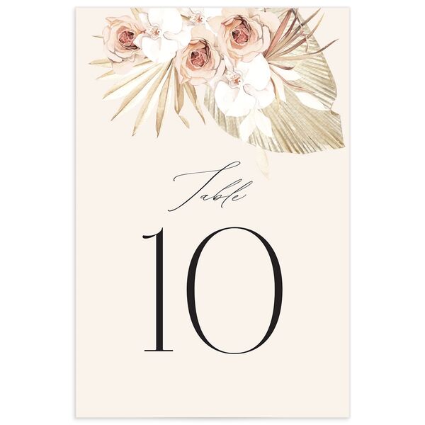 Bohemian Flowers Table Numbers front in Rose Pink