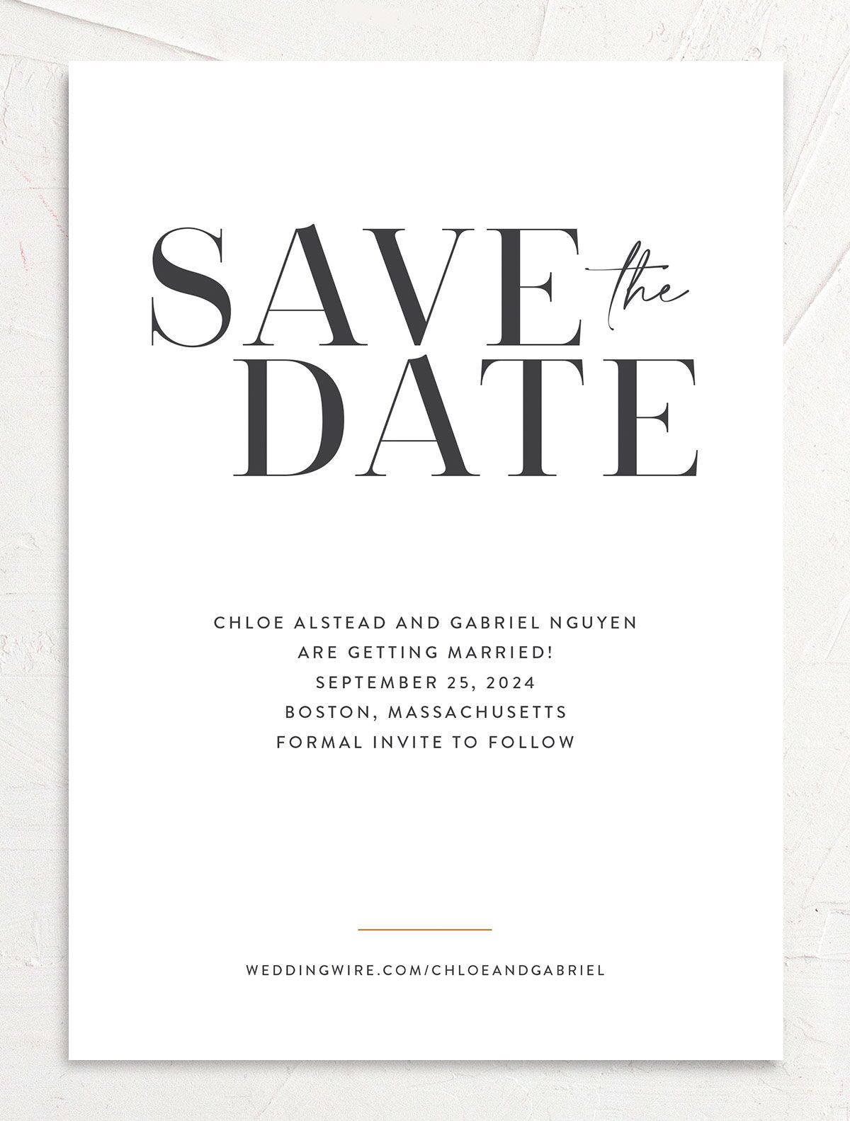 Contemporary Chic Save the Date Cards back in Pure White