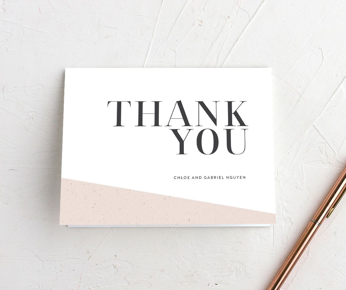 Contemporary Chic Thank You Cards front in Pure White