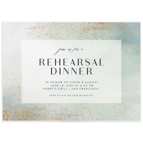 Watercolor Droplet Rehearsal Dinner Invitations