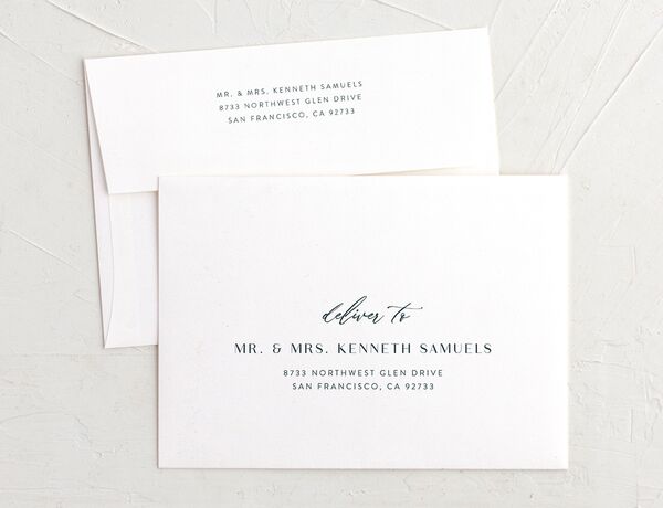 Watercolor Droplet Wedding Invitation Envelopes front in Rose Pink