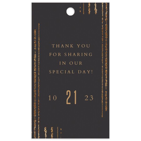 Metallic Glamour Favor Gift Tags front in Midnight