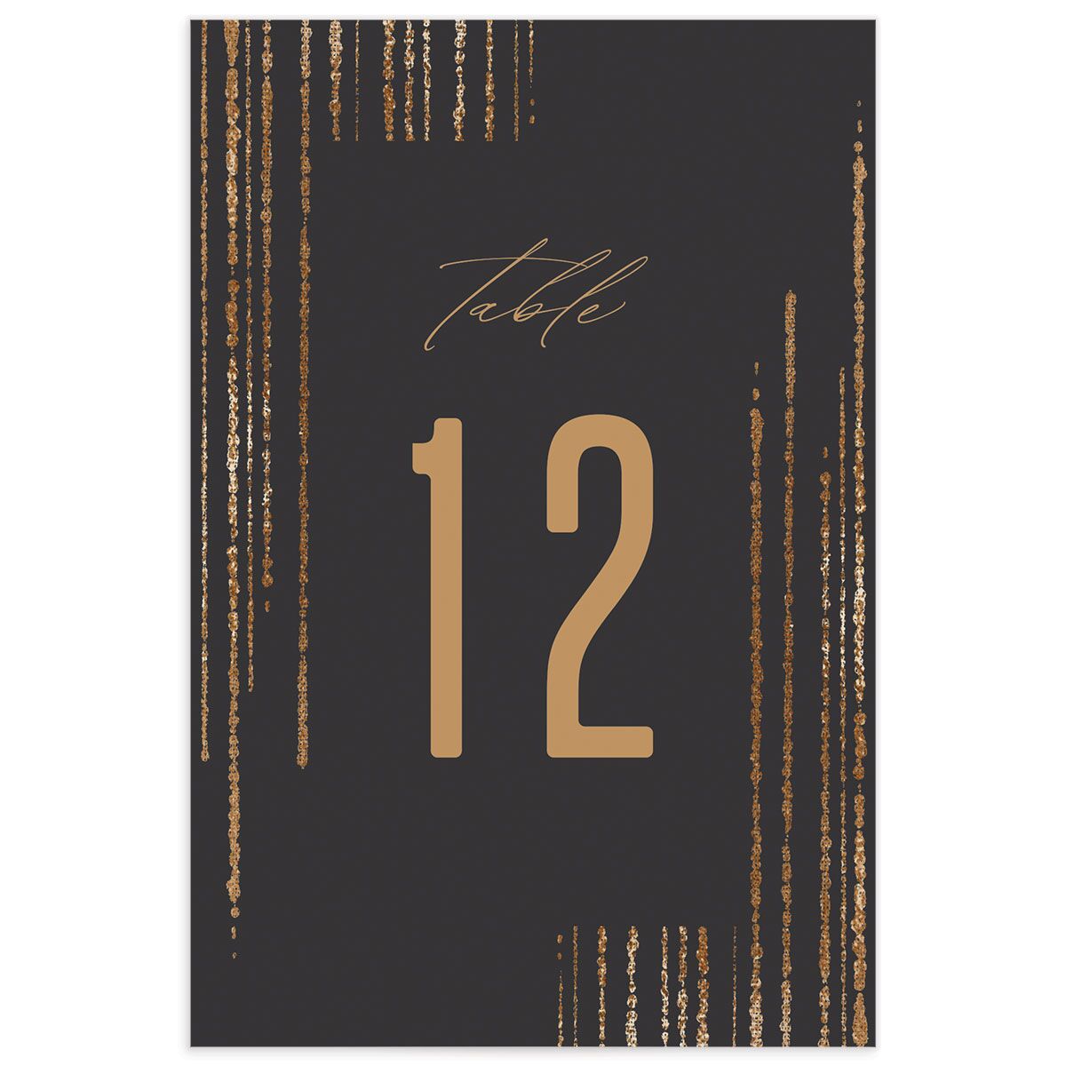 Metallic Glamour Table Numbers front in Black