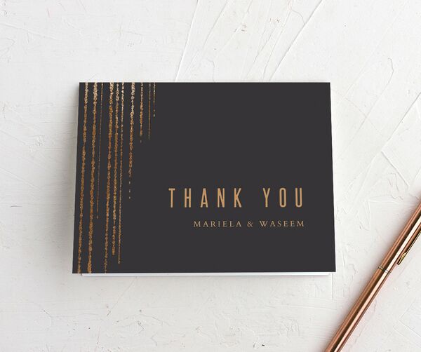 Metallic Glamour Thank You Cards front in Midnight