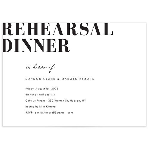Contemporary Bold Rehearsal Dinner Invitations