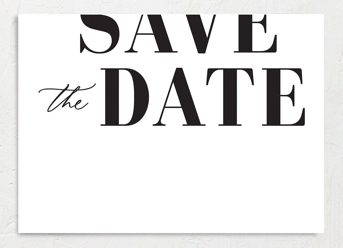Contemporary Bold Save the Date Cards back in Pure White