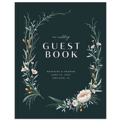 Floral Garland Wedding Guest Book