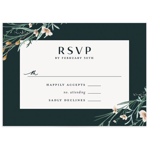 Floral Garland Wedding Response Cards