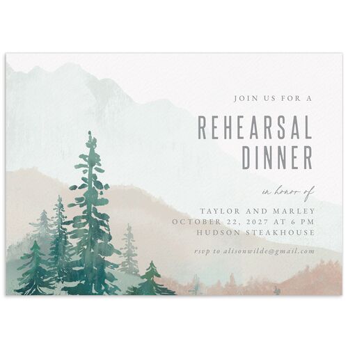 Painted Mountains Rehearsal Dinner Invitations - Eucalyptus