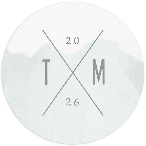 Painted Mountains Wedding Stickers - Eucalyptus