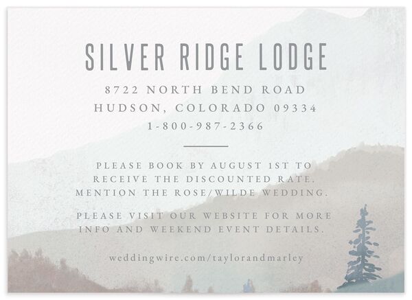 Mountain Canvas Wedding Enclosure Cards front in French Blue