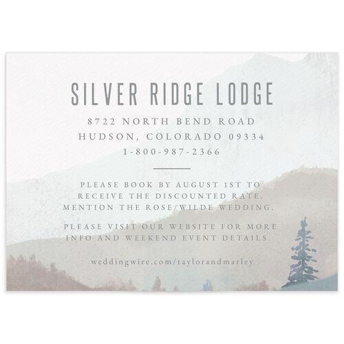 Mountain Canvas Wedding Enclosure Cards - French Blue