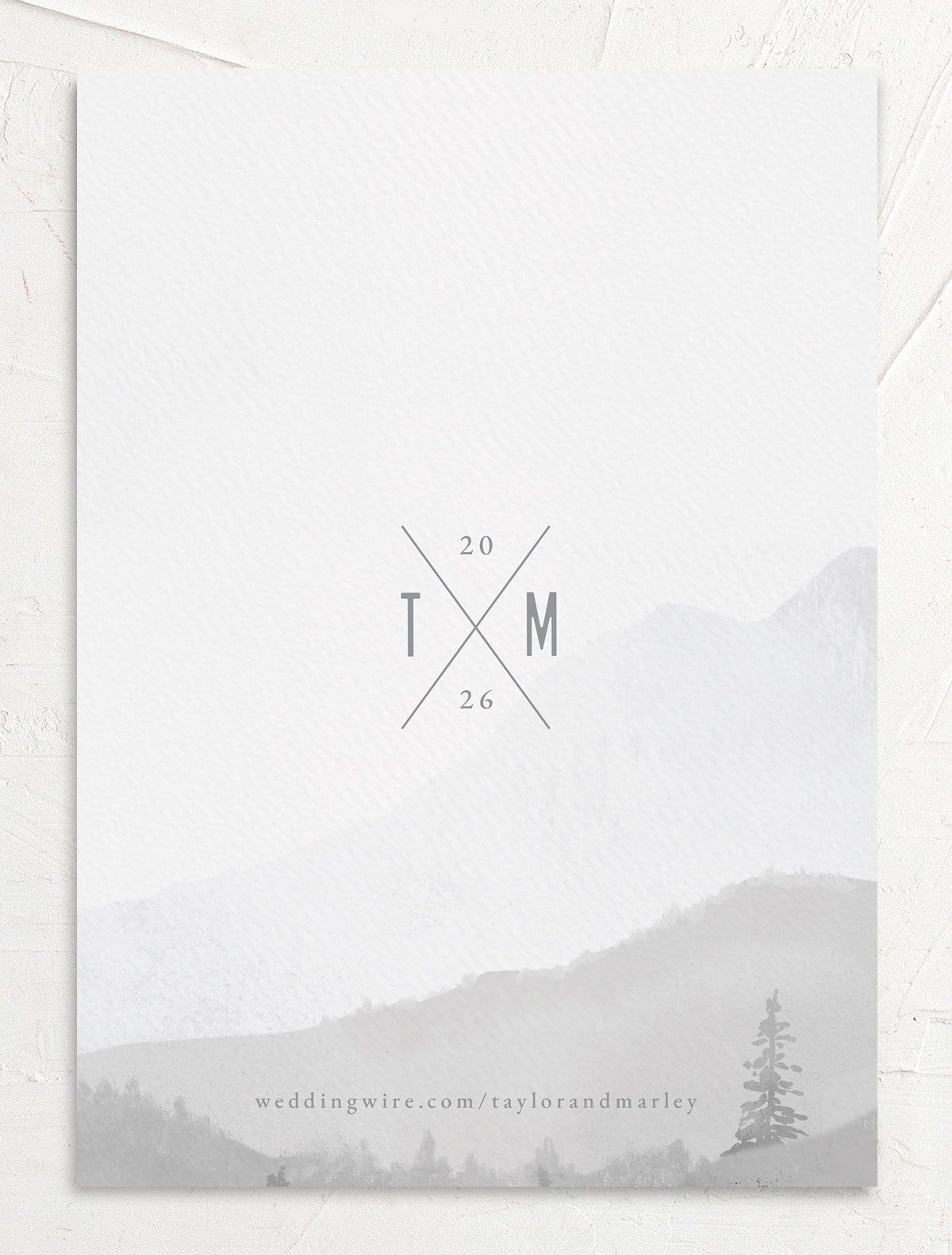 Mountain Canvas Wedding Invitations back in Silver