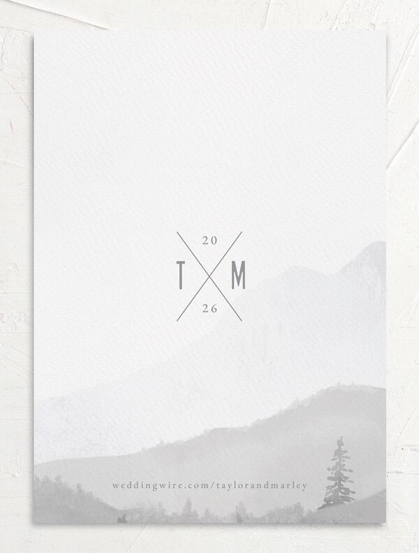 Mountain Canvas Wedding Invitations back in Silver
