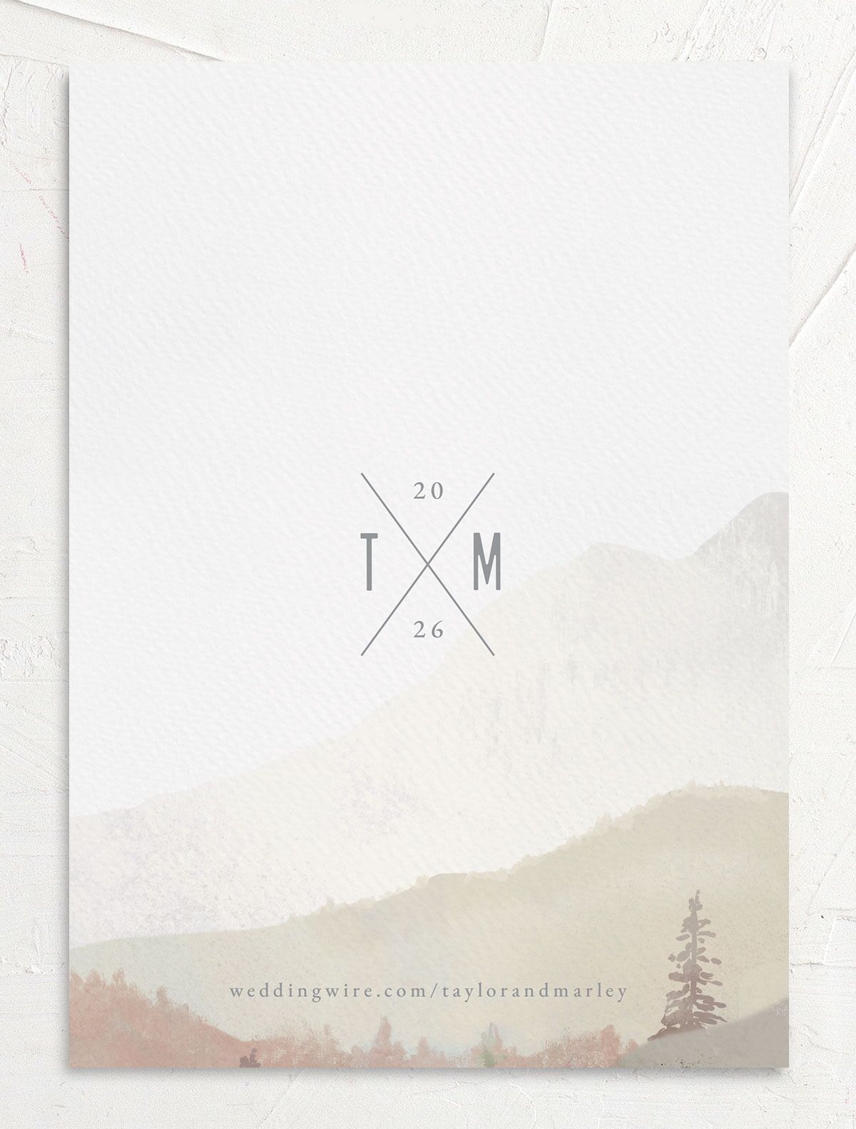 Mountain Canvas Wedding Invitations back in Ruby