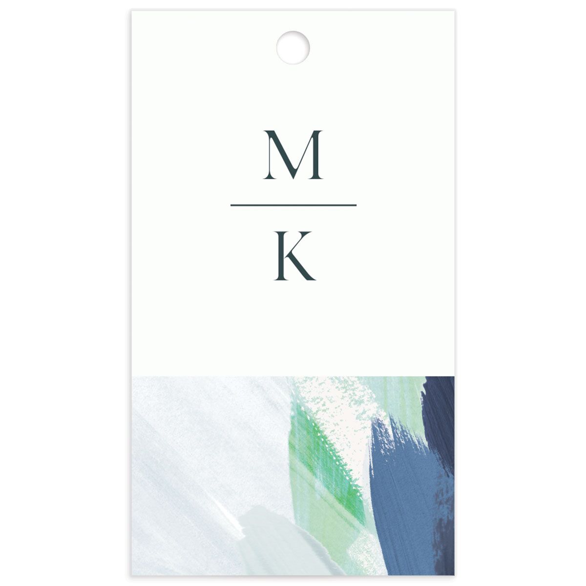 Floral Brushstroke Favor Gift Tags front in French Blue