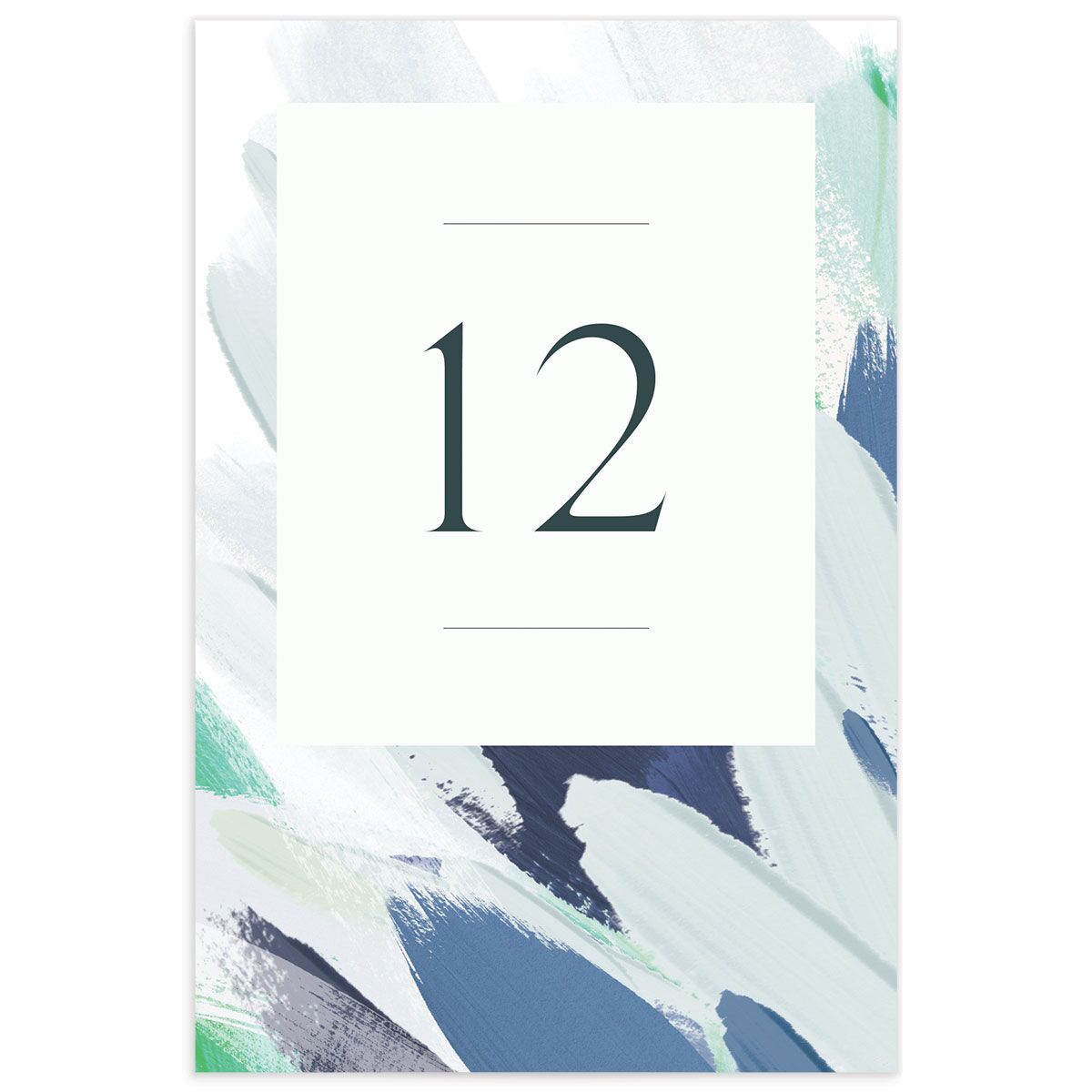 Floral Brushstroke Table Numbers front in French Blue