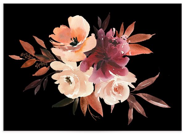 Painted Petals Wedding Enclosure Cards back in Midnight