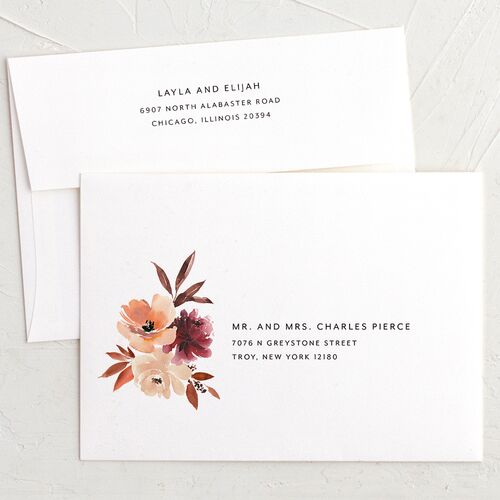Painted Petals Save The Date Card Envelopes