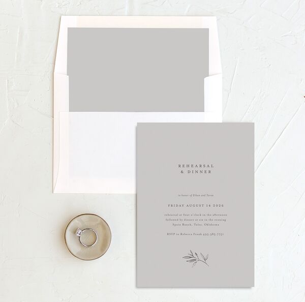 Simply Timeless Rehearsal Dinner Invitations envelope-and-liner in Silver