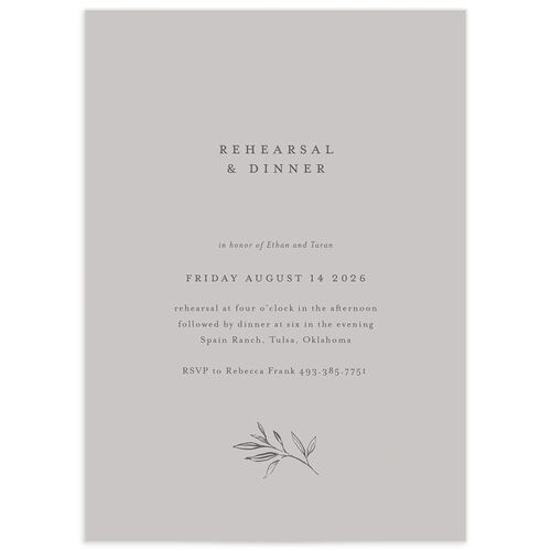 Simply Timeless Rehearsal Dinner Invitations - Silver