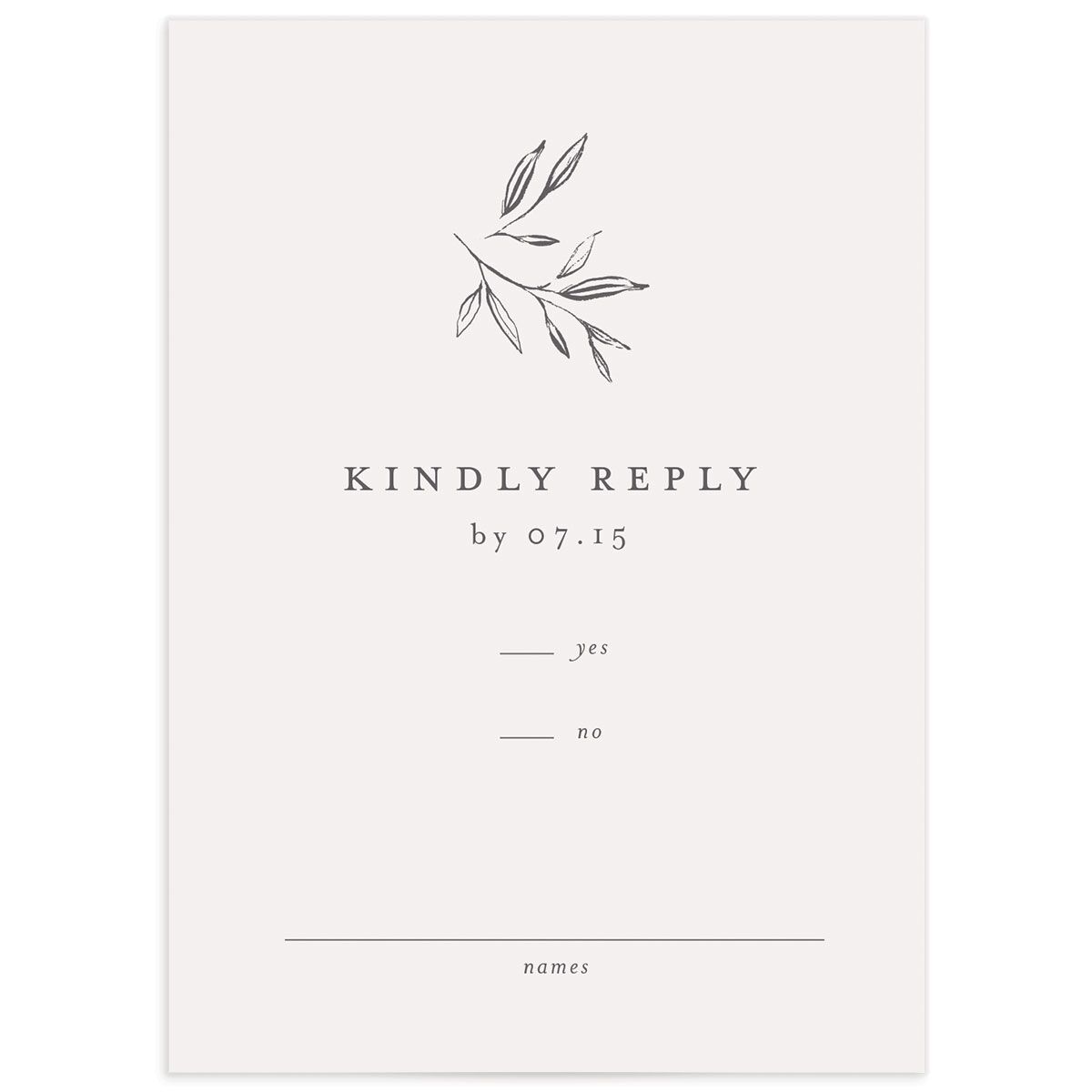 Simply Timeless Wedding Response Cards front in Silver