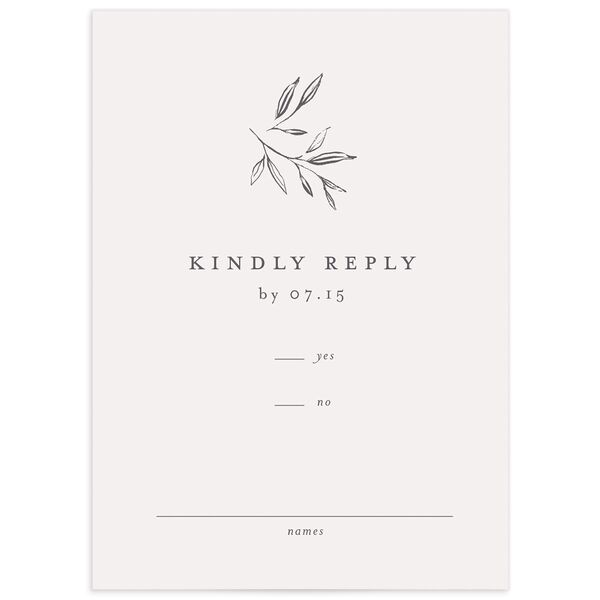 Simply Timeless Wedding Response Cards front in Silver