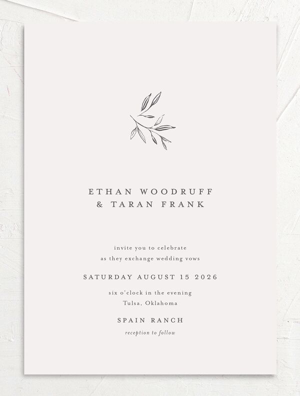 Simply Timeless Wedding Invitations front in Grey